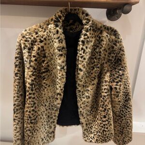 American Vintage Leopard Print Teddy Jacket